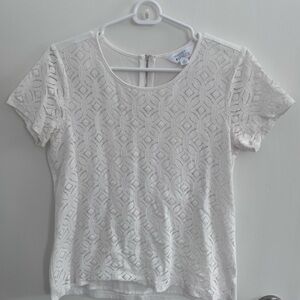 Market & Spruce Ivory Patterned Blouse